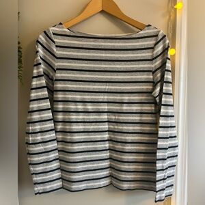 GAP Black and Gray Striped Tee